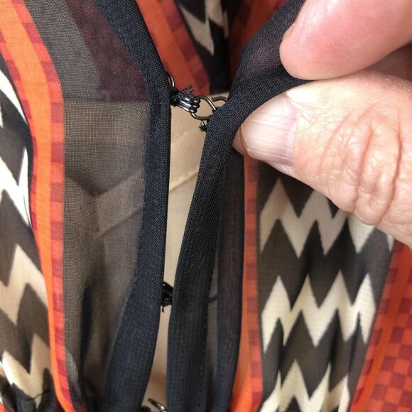 Soft Surroundings Dress Womens XS Multicolor Chevron Kaftan Maxi Boho Beaded - Picture 16 of 16